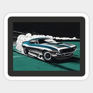 Vinatge amercian muscle car Sticker